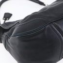 PRADA Shoulder Bag Leather Black Silver Auth 150774-16