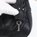 PRADA Shoulder Bag Leather Black Silver Auth 150774-10