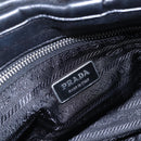 PRADA Shoulder Bag Leather Black Silver Auth 150774-19