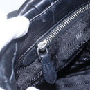 PRADA Shoulder Bag Leather Black Silver Auth 150774-20