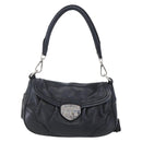 PRADA Shoulder Bag Leather Black Silver Auth 150774-13