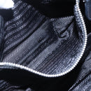 PRADA Shoulder Bag Leather Black Silver Auth 150774-23