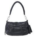 PRADA Shoulder Bag Leather Black Silver Auth 150774-2