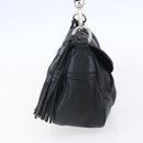 PRADA Shoulder Bag Leather Black Silver Auth 150774-3