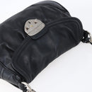 PRADA Shoulder Bag Leather Black Silver Auth 150774-6