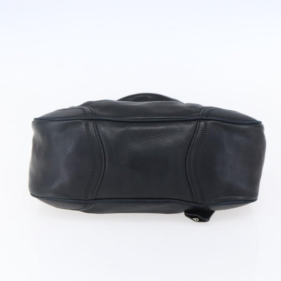 PRADA Shoulder Bag Leather Black Silver Auth 150774