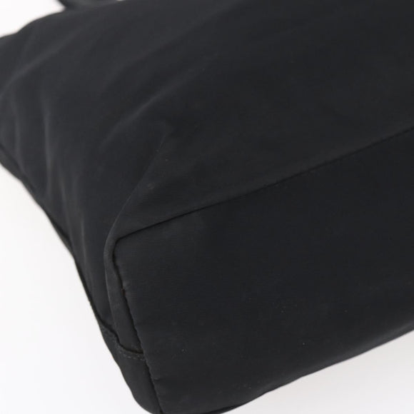 PRADA Tote Bag Nylon Black Silver Auth 150776