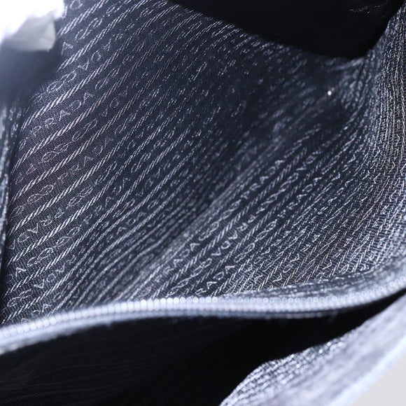 PRADA Tote Bag Nylon Black Silver Auth 150776