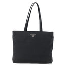 PRADA Tote Bag Nylon Black Silver Auth 150776-13
