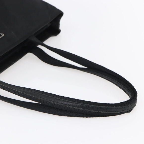 PRADA Tote Bag Nylon Black Silver Auth 150776