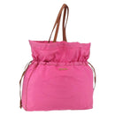 PRADA Tote Bag Nylon Pink Silver Auth 150777-1