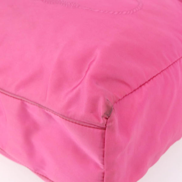 PRADA Tote Bag Nylon Pink Silver Auth 150777