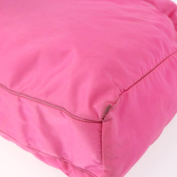 PRADA Tote Bag Nylon Pink Silver Auth 150777