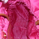 PRADA Tote Bag Nylon Pink Silver Auth 150777-20