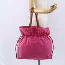 PRADA Tote Bag Nylon Pink Silver Auth 150777-22