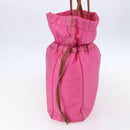 PRADA Tote Bag Nylon Pink Silver Auth 150777-4