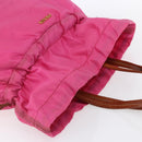 PRADA Tote Bag Nylon Pink Silver Auth 150777-6