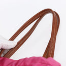 PRADA Tote Bag Nylon Pink Silver Auth 150777-8
