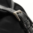 PRADA Backpack Nylon Leather Black Silver Auth 150778-9