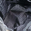 PRADA Backpack Nylon Leather Black Silver Auth 150778-10