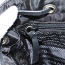 PRADA Backpack Nylon Leather Black Silver Auth 150778-28