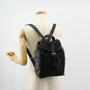PRADA Backpack Nylon Leather Black Silver Auth 150778-30