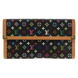 LOUIS VUITTON Monogram Multicolor Porte Tresor Wallet Black M92658 Auth 150783V - 0