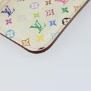 LOUIS VUITTON Multicolor Pochette Cles NM Coin Purse White M93734 LV Auth 150788-11