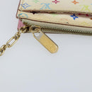 LOUIS VUITTON Multicolor Pochette Cles NM Coin Purse White M93734 LV Auth 150788-13