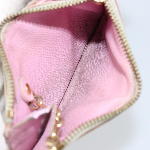 LOUIS VUITTON Multicolor Pochette Cles NM Coin Purse White M93734 LV Auth 150788