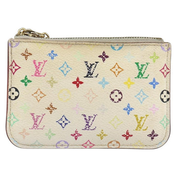 LOUIS VUITTON Multicolor Pochette Cles NM Coin Purse White M93734 LV Auth 150788 - 0