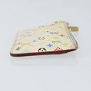 LOUIS VUITTON Multicolor Pochette Cles NM Coin Purse White M93734 LV Auth 150788-4