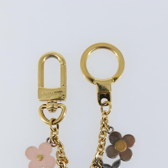 LOUIS VUITTON Bijoux Sac Chainne Fleur De Epi Charm Gold Tone M80241 Auth 150790