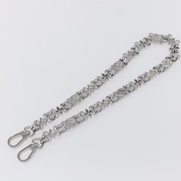 LOUIS VUITTON Chain Shoulder Strap metal 23.6"" Silver LV Auth 150792