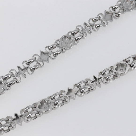 LOUIS VUITTON Chain Shoulder Strap metal 23.6"" Silver LV Auth 150793