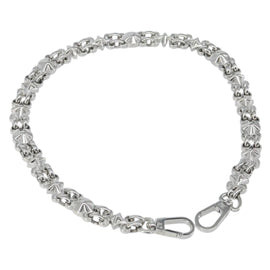 LOUIS VUITTON Chain Shoulder Strap metal 22"" Silver LV Auth 150794