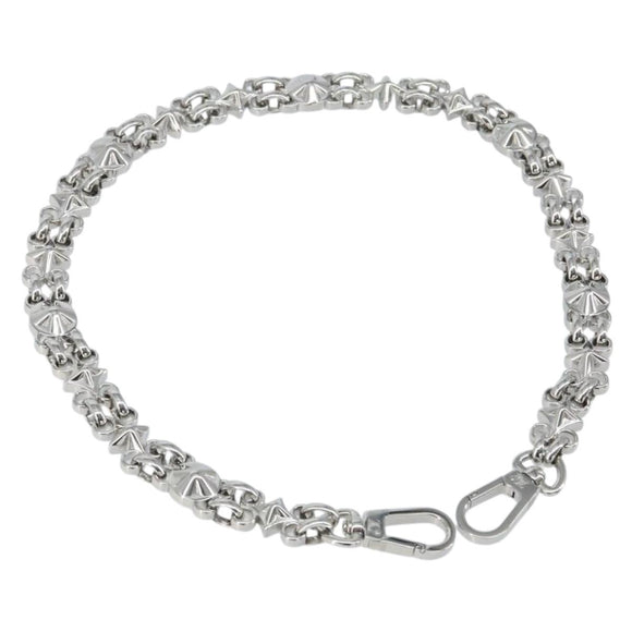 LOUIS VUITTON Chain Shoulder Strap metal 22"" Silver LV Auth 150794