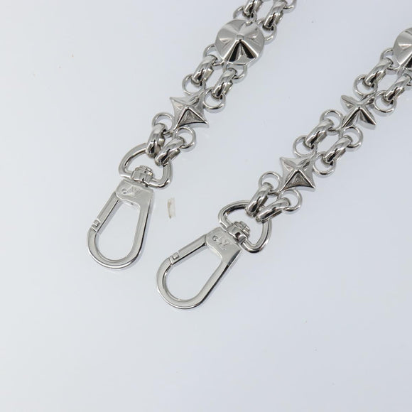 LOUIS VUITTON Chain Shoulder Strap metal 22"" Silver LV Auth 150794