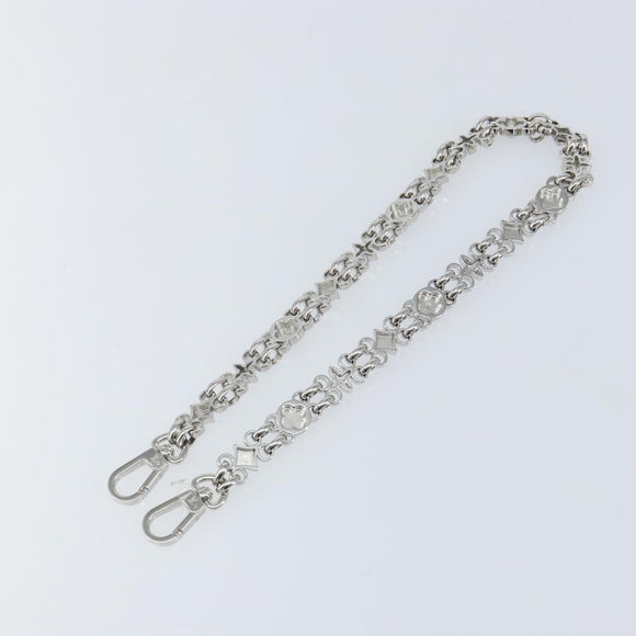 LOUIS VUITTON Chain Shoulder Strap metal 22"" Silver LV Auth 150794