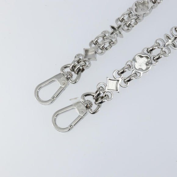 LOUIS VUITTON Chain Shoulder Strap metal 22"" Silver LV Auth 150794