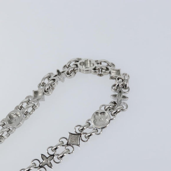 LOUIS VUITTON Chain Shoulder Strap metal 22"" Silver LV Auth 150794