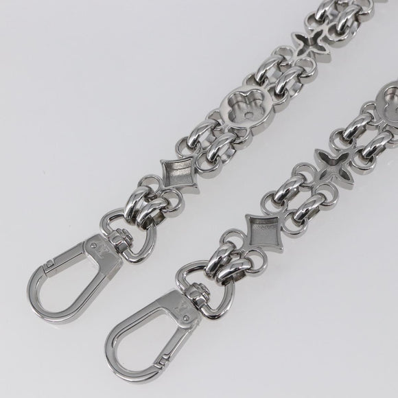 LOUIS VUITTON Chain Shoulder Strap metal 23.6"" Silver LV Auth 150795