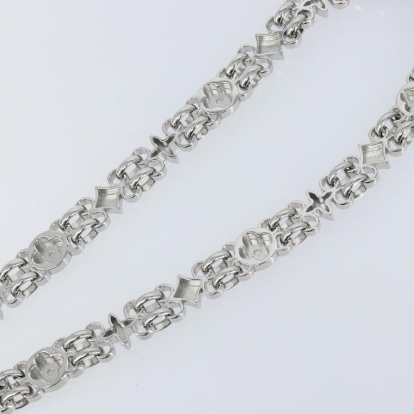 LOUIS VUITTON Chain Shoulder Strap metal 23.6"" Silver LV Auth 150796