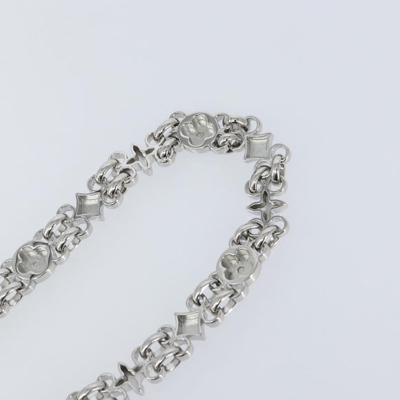 LOUIS VUITTON Chain Shoulder Strap metal 23.6"" Silver LV Auth 150796