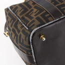 FENDI Zucca Canvas Hand Bag 2way Black Brown Auth 150808-16