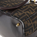 FENDI Zucca Canvas Hand Bag 2way Black Brown Auth 150808-17