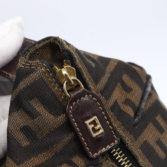 FENDI Zucca Canvas Handtasche 2-Wege Schwarz Braun Authentisch 150808