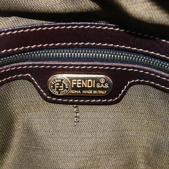 FENDI Zucca Canvas Handtasche 2-Wege Schwarz Braun Authentisch 150808