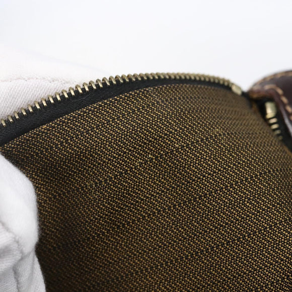 FENDI Zucca Canvas Handtasche 2-Wege Schwarz Braun Authentisch 150808