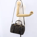 FENDI Zucca Canvas Hand Bag 2way Black Brown Auth 150808-26